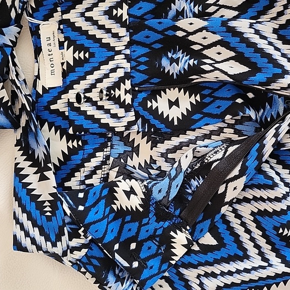 Monteau Blue white black Skirt size M - Picture 3 of 3